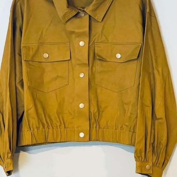 NWT size 2x color mustard Ophelia Roe 5 button down cropped jacket - Picture 3 of 8